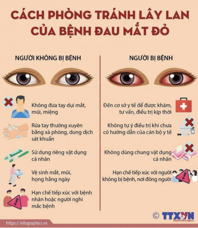 Cách phòng tránh lây lan của bệnh đau mắt đỏ