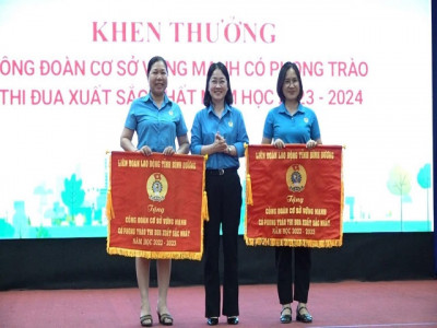 Công đoàn cơ sở Trường THCS Phú Mỹ tham dự hội nghị Tổng kết hoạt động Công đoàn TP Thủ Dầu Một năm 2023