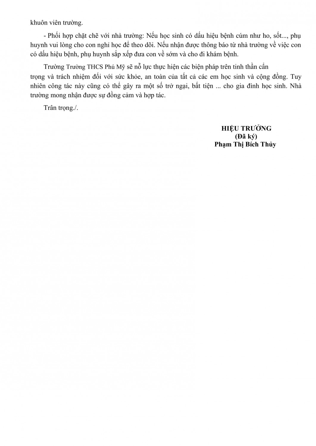 THÔNG BÁO KHẨN PHHS 2