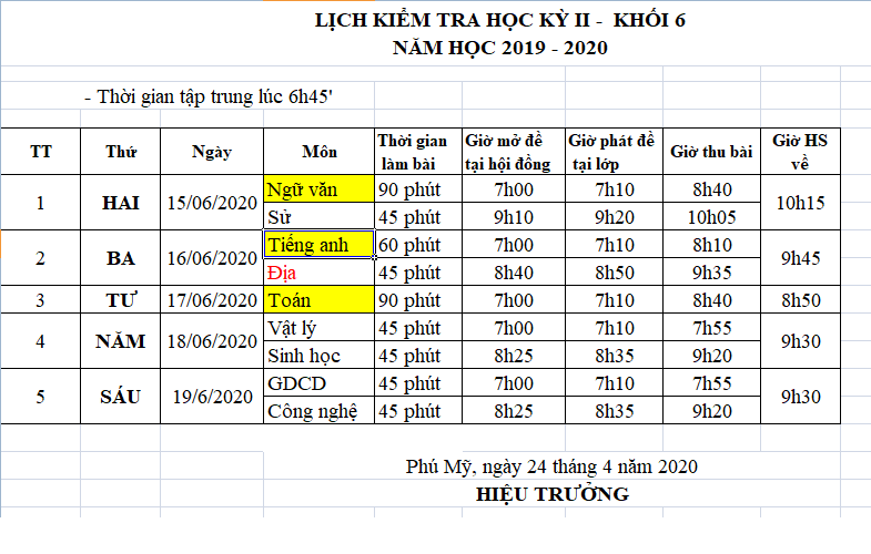 LICH THI KHOI 6
