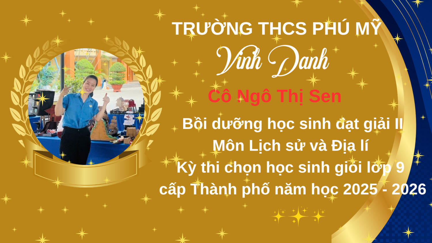 Vinh danh Giáo viên bồi dưỡng học sinh đạt giải học sinh giỏi cấp Thành Phố năm học 2025-2026