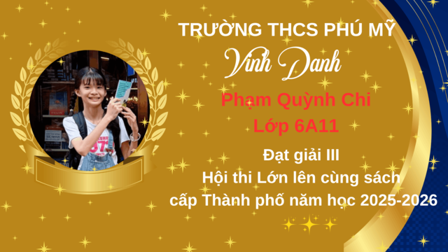 Vinh danh Học sinh đạt giải Hội thi lớn lên cùng sách cấp Thành Phố năm học 2025-2026