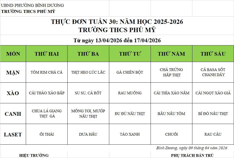 Thuc don ban tru T30