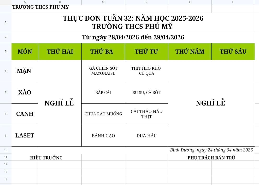 Thuc don ban tru Tuan 32